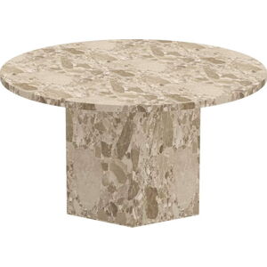 Světle hnědý mramorový kulatý konferenční stolek ø 80 cm Naxos – Actona
