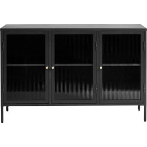 Černá kovová vitrína 132x85 cm Bronco – Unique Furniture