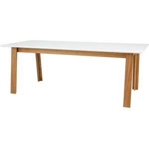 Bílý rozkládací jídelní stůl s nohami z dubového dřeva Tenzo Profil
