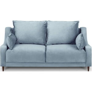 Světle modrá sametová pohovka Mazzini Sofas Freesia, 150 cm