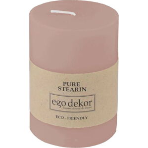 Pudrově růžová svíčka Eco candles by Ego dekor Friendly, doba hoření 37 h