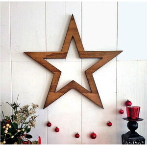 Vánoční nástěnná dekorace Hello Star, 62 x 1,8 x 62 cm