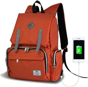 Oranžový batoh pro maminky s USB portem My Valice MOTHER STAR Baby Care Backpack