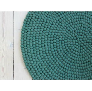 Zelený kuličkový vlněný koberec Wooldot Ball Rugs, ⌀ 140 cm