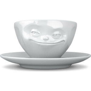 Bílý porcelánový šálek na kávu 58products Smiley, objem 200 ml
