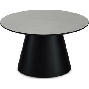 Konferenční stolek ve světle šedé a černé barvě s deskou v dekoru mramoru ø 80 cm Tango – Furnhouse