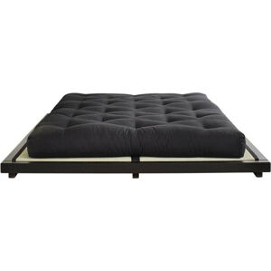 Dvoulůžková postel z borovicového dřeva s matrací Karup Design Dock Comfort Mat Black/Black, 160 x 200 cm