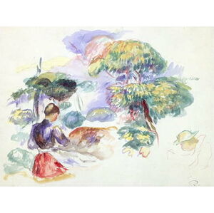 Reprodukce obrazu Auguste Renoir - Landscape with a Girl, 60 x 45 cm