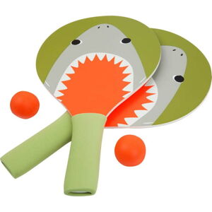 Set 2 pálek a míčků na stolní tenis Sunnylife Shark Attack