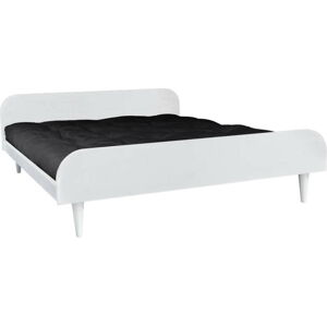 Dvoulůžková postel z borovicového dřeva s matrací Karup Design Twist Double Latex White/Black, 180 x 200 cm