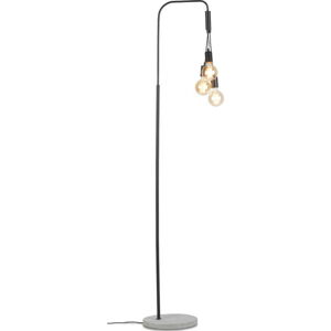 Černo-šedá stojací lampa s kovovým stínidlem (výška 190 cm) Oslo – it's about RoMi