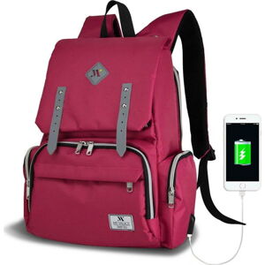 Fuchsiový batoh pro maminky s USB portem My Valice MOTHER STAR Baby Care Backpack