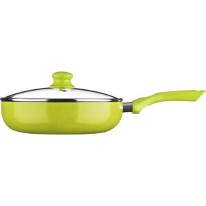 Zelená pánev s poklicí Premier Housewares, ⌀ 26 cm