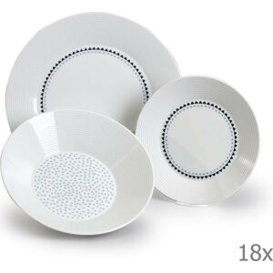 Sada 18 porcelánových talířů s trojúhelníčky Thun Lea