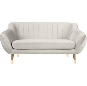 Krémová sametová pohovka Mazzini Sofas Benito, 158 cm