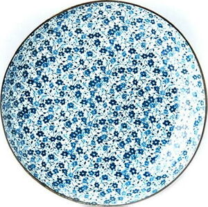 Modro-bílý keramický talíř MIJ Daisy, ø 23 cm