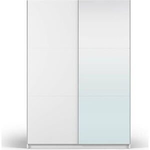 Bílá šatní skříň se zrcadlem a s posuvnými dveřmi 151x215 cm Lisburn - Cosmopolitan Design