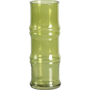 Zelená skleněná váza WOOOD Kane, výška 25 cm