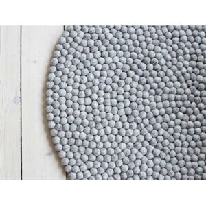 Pískově hnědý kuličkový vlněný koberec Wooldot Ball Rugs, ⌀ 90 cm