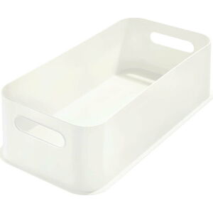 Bílý úložný box iDesign Eco Handled, 21,3 x 43 cm