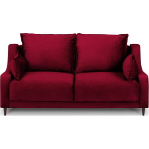 Červená sametová pohovka Mazzini Sofas Freesia, 150 cm