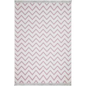 Bílo-růžový bavlněný koberec Oyo home Duo, 160 x 230 cm