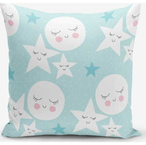 Povlak na polštář s příměsí bavlny Minimalist Cushion Covers With Points Moon Star, 45 x 45 cm
