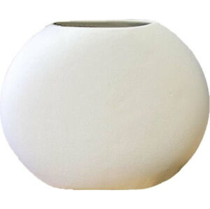 Bílá oválná keramická váza Rulina Flat, výška 17 cm