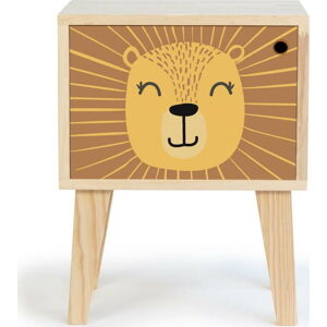 Noční stolek z masivní borovice Little Nice Things Lion