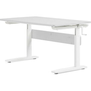 Bílý psací stůl s nastavitelnou výškou Flexa