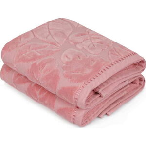 Sada 2 růžových ručníků Madame Coco Velver, 50 x 90 cm