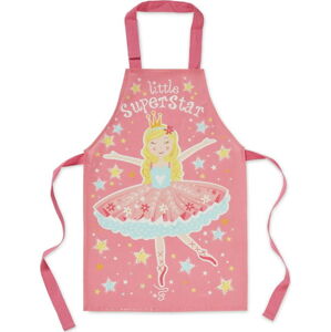 Růžová bavlněná dětská zástěra Cooksmart ® Little Super Star