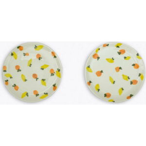 Sada 2 keramických talířů Madre Selva Lemons and Oranges, ø 25 cm