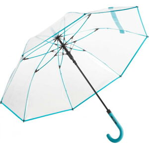 Dámský transparentní větruodolný holový deštník Ambiance Petrol Border, ⌀ 105 cm
