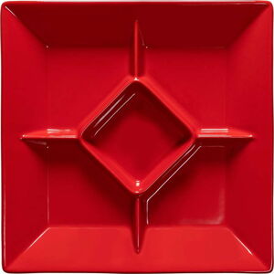 Červený kameninový talíř na pochutiny Casafina Cook & Host, 33 x 33 cm