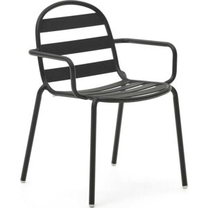 Tmavě šedá kovová zahradní židle Joncols – Kave Home