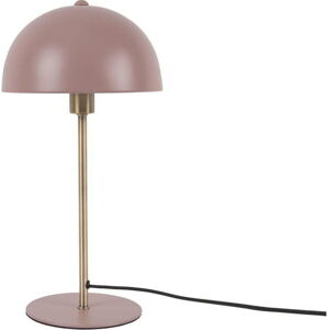 Růžová stolní lampa s detaily ve zlaté barvě Leitmotiv Bonnet