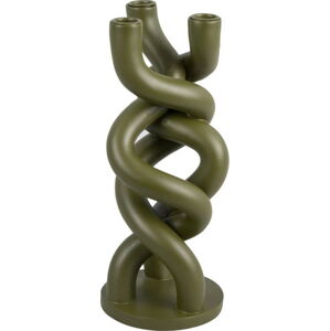 Zelený keramický svícen na tři svíčky PT LIVING Twisted, výška 31,4 cm