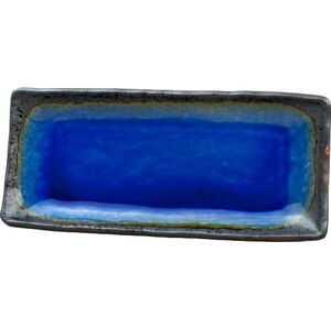 Modrý keramický servírovací talíř MIJ Cobalt, 29 x 12 cm