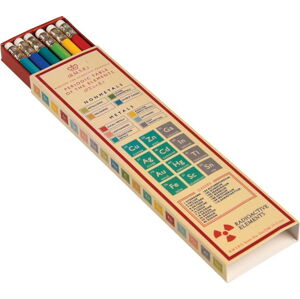 Sada 6 barevných tužek v papírové krabičce Rex London Periodic Table