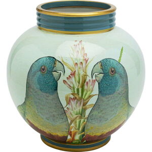 Porcelánová dekorace Kare Design Parrot Couple, průměr 25 cm