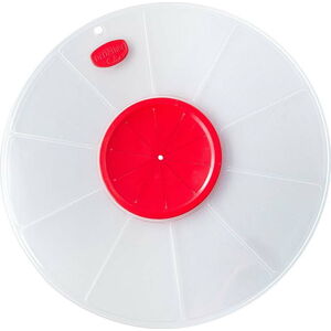 Červeno-bílé víko s otvorem pro mixér Dr. Oetker, ø 30 cm