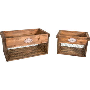 Sada 2 dřevěných úložných boxů Antic Line