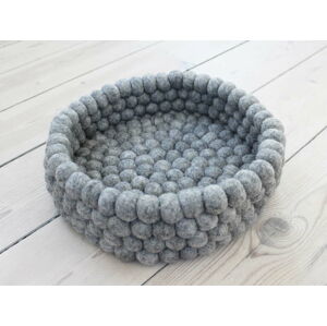 Ocelově šedý kuličkový vlněný úložný košík Wooldot Ball Basket, ⌀ 28 cm