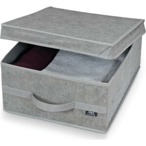 Šedý úložný box Domopak Stone Medium, 45 x 35 cm