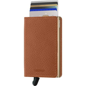 Karamelově hnědá kožená peněženka s pouzdrem na karty Secrid Elegance