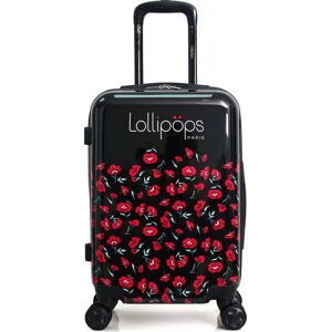 Černočervené skořepinové zavazadlo na 4 kolečkách Lollipops Poppy