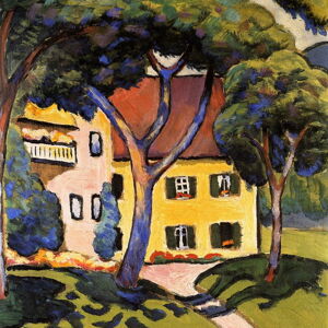 Reprodukce obrazu August Macke - House in a Landscape, 60 x 60 cm