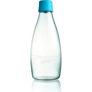Světlemodrá skleněná lahev ReTap, 800 ml