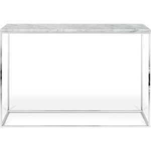 Bílý konzolový stolek s mramorovou deskou TemaHome